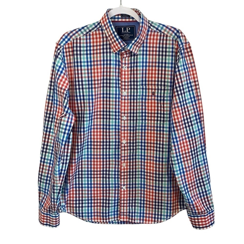 LP Louise Philippe - Check Button Down Union Fit/Slim Fit  - Size 44